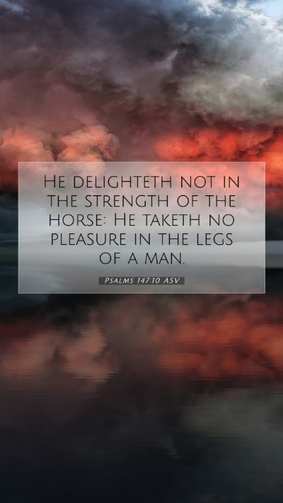 Picture 07 - Psalms 147:10 ASV Mobile Phone Wallpaper - He delighteth not in the strength of the horse: - Mobile Bible Verse Wallpaper