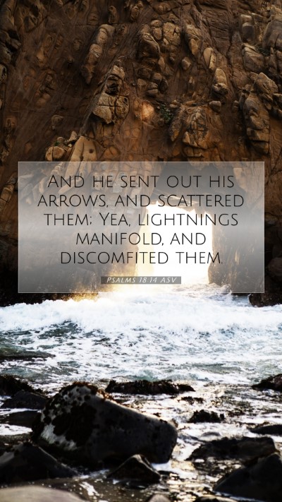 Picture 07 - Psalms 18:14 ASV Mobile Phone Wallpaper - And he sent out his arrows, and scattered them; - Mobile Bible Verse Wallpaper