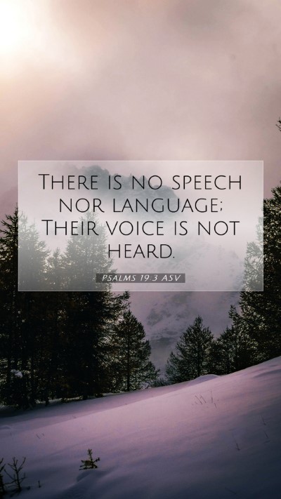 Picture 07 - Psalms 19:3 ASV Mobile Phone Wallpaper - There is no speech nor language; Their voice is - Mobile Bible Verse Wallpaper