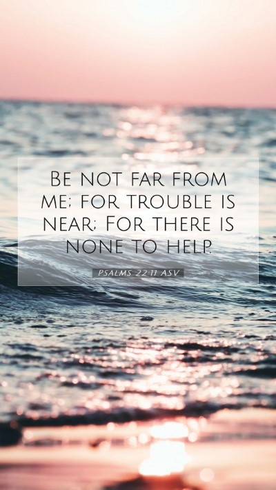 Picture 07 - Psalms 22:11 ASV Mobile Phone Wallpaper - Be not far from me; for trouble is near; For - Mobile Bible Verse Wallpaper