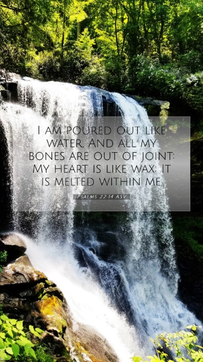 Picture 07 - Psalms 22:14 ASV Mobile Phone Wallpaper - I am poured out like water, And all my bones are - Mobile Bible Verse Wallpaper