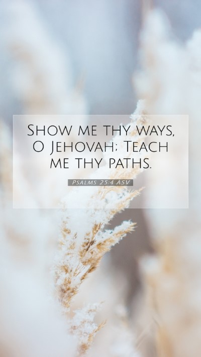 Picture 07 - Psalms 25:4 ASV Mobile Phone Wallpaper - Show me thy ways, O Jehovah; Teach me thy - Mobile Bible Verse Wallpaper