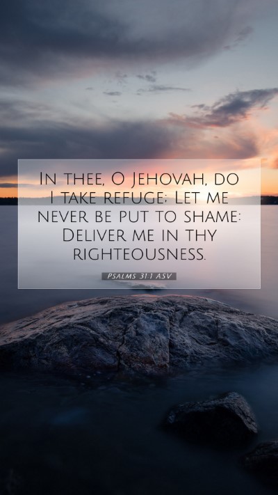 Picture 07 - Psalms 31:1 ASV Mobile Phone Wallpaper - In thee, O Jehovah, do I take refuge; Let me - Mobile Bible Verse Wallpaper