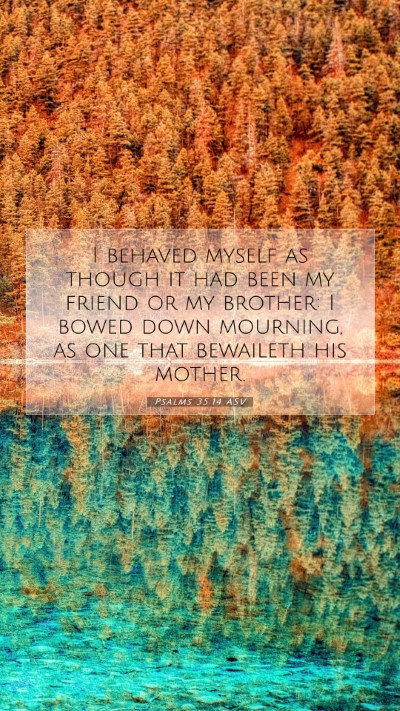 Picture 07 - Psalms 35:14 ASV Mobile Phone Wallpaper - I behaved myself as though it had been my friend - Mobile Bible Verse Wallpaper