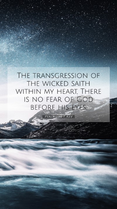 Picture 07 - Psalms 36:1 ASV Mobile Phone Wallpaper - The transgression of the wicked saith within my - Mobile Bible Verse Wallpaper