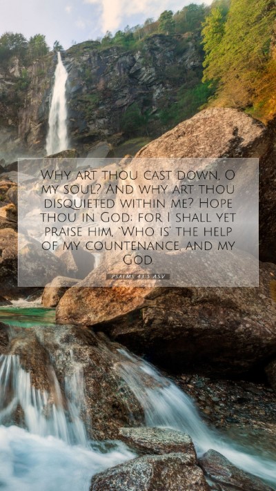 Picture 07 - Psalms 43:5 ASV Mobile Phone Wallpaper - Why art thou cast down, O my soul? And why art - Mobile Bible Verse Wallpaper