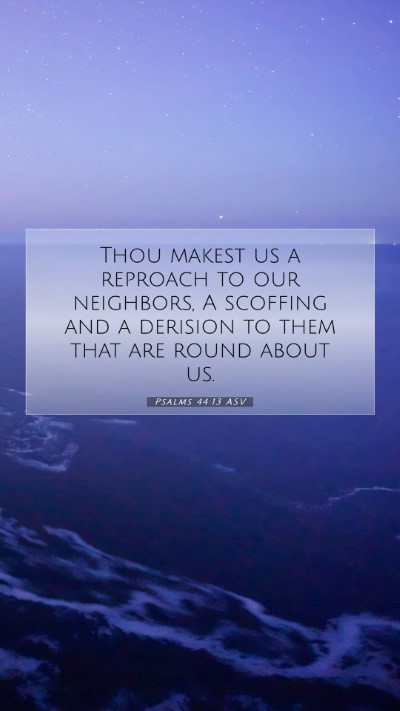 Picture 07 - Psalms 44:13 ASV Mobile Phone Wallpaper - Thou makest us a reproach to our neighbors, A - Mobile Bible Verse Wallpaper
