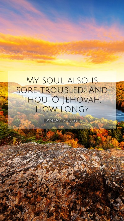 Picture 07 - Psalms 6:3 ASV Mobile Phone Wallpaper - My soul also is sore troubled: And thou, O - Mobile Bible Verse Wallpaper