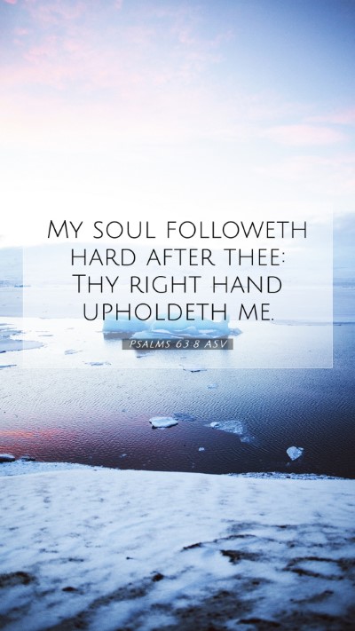 Picture 07 - Psalms 63:8 ASV Mobile Phone Wallpaper - My soul followeth hard after thee: Thy right hand - Mobile Bible Verse Wallpaper