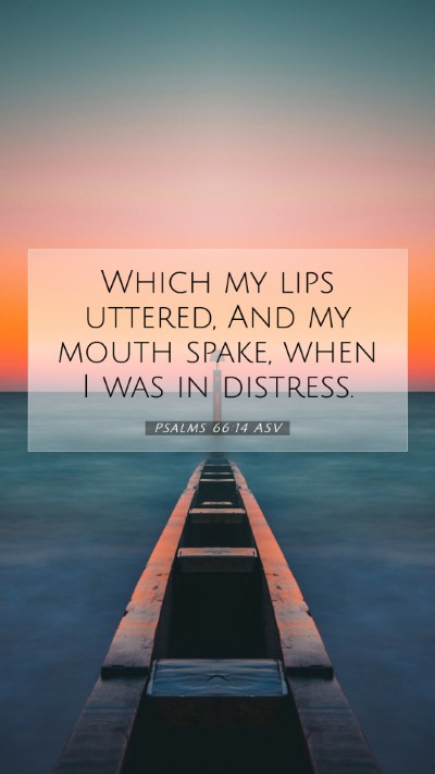 Picture 07 - Psalms 66:14 ASV Mobile Phone Wallpaper - Which my lips uttered, And my mouth spake, when I - Mobile Bible Verse Wallpaper