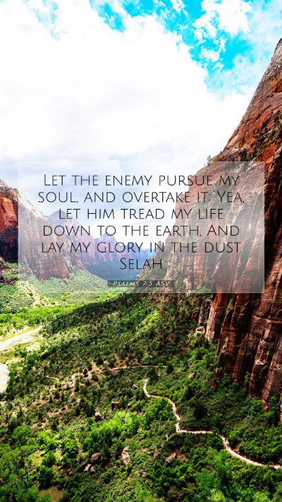 Picture 07 - Psalms 7:5 ASV Mobile Phone Wallpaper - Let the enemy pursue my soul, and overtake it; - Mobile Bible Verse Wallpaper