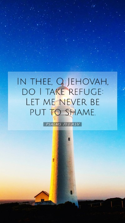 Picture 07 - Psalms 71:1 ASV Mobile Phone Wallpaper - In thee, O Jehovah, do I take refuge: Let me - Mobile Bible Verse Wallpaper