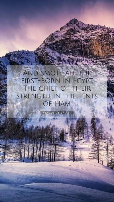 Picture 07 - Psalms 78:51 ASV Mobile Phone Wallpaper - And smote all the first-born in Egypt, The chief - Mobile Bible Verse Wallpaper