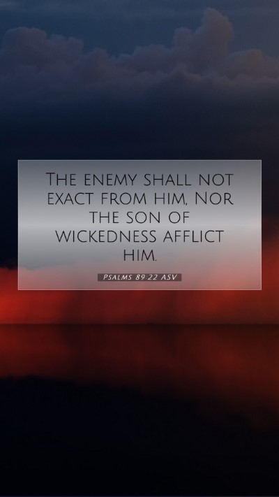 Picture 07 - Psalms 89:22 ASV Mobile Phone Wallpaper - The enemy shall not exact from him, Nor the son - Mobile Bible Verse Wallpaper