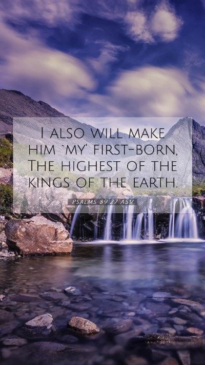 Picture 07 - Psalms 89:27 ASV Mobile Phone Wallpaper - I also will make him `my' first-born, The highest - Mobile Bible Verse Wallpaper
