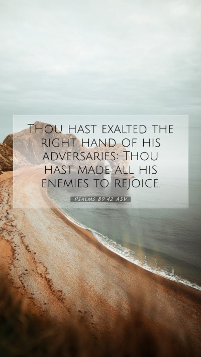 Picture 07 - Psalms 89:42 ASV Mobile Phone Wallpaper - Thou hast exalted the right hand of his - Mobile Bible Verse Wallpaper
