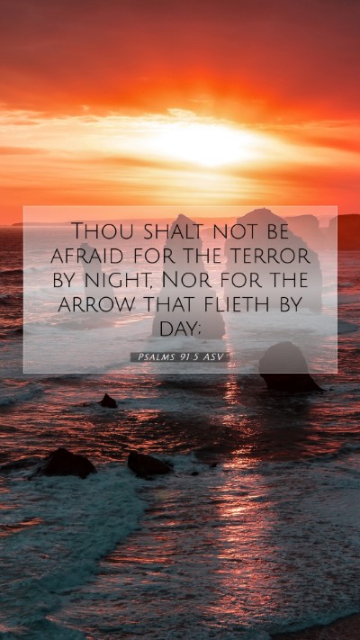 Picture 07 - Psalms 91:5 ASV Mobile Phone Wallpaper - Thou shalt not be afraid for the terror by night, - Mobile Bible Verse Wallpaper