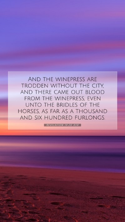 Picture 07 - Revelation 14:20 ASV Mobile Phone Wallpaper - And the winepress are trodden without the city, - Mobile Bible Verse Wallpaper