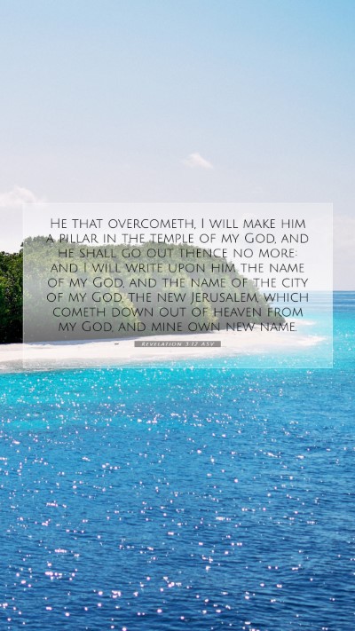 Picture 07 - Revelation 3:12 ASV Mobile Phone Wallpaper - He that overcometh, I will make him a pillar in - Mobile Bible Verse Wallpaper