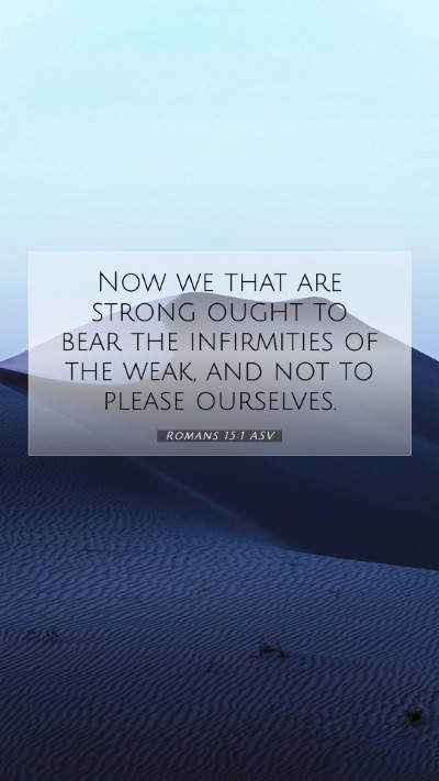 Picture 07 - Romans 15:1 ASV Mobile Phone Wallpaper - Now we that are strong ought to bear the - Mobile Bible Verse Wallpaper