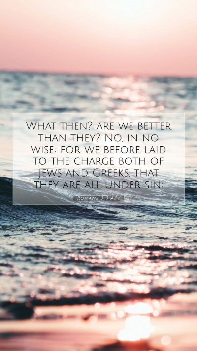 Picture 07 - Romans 3:9 ASV Mobile Phone Wallpaper - What then? are we better than they? No, in no - Mobile Bible Verse Wallpaper