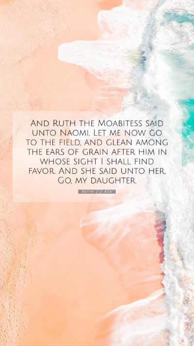Picture 07 - Ruth 2:2 ASV Mobile Phone Wallpaper - And Ruth the Moabitess said unto Naomi, Let me - Mobile Bible Verse Wallpaper