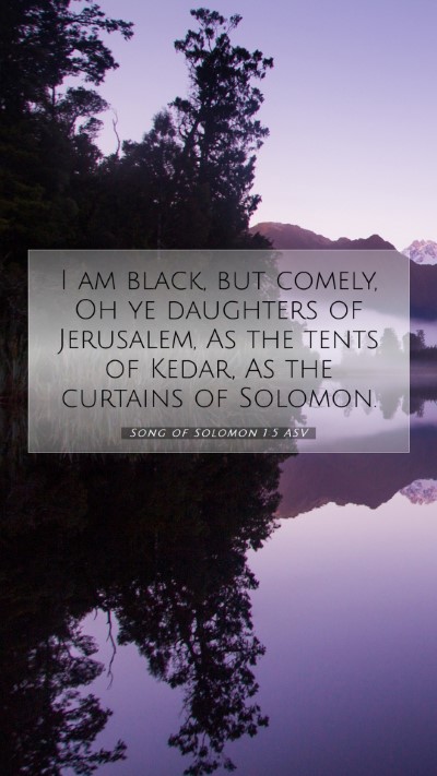 Picture 07 - Song of Solomon 1:5 ASV Mobile Phone Wallpaper - I am black, but comely, Oh ye daughters of - Mobile Bible Verse Wallpaper