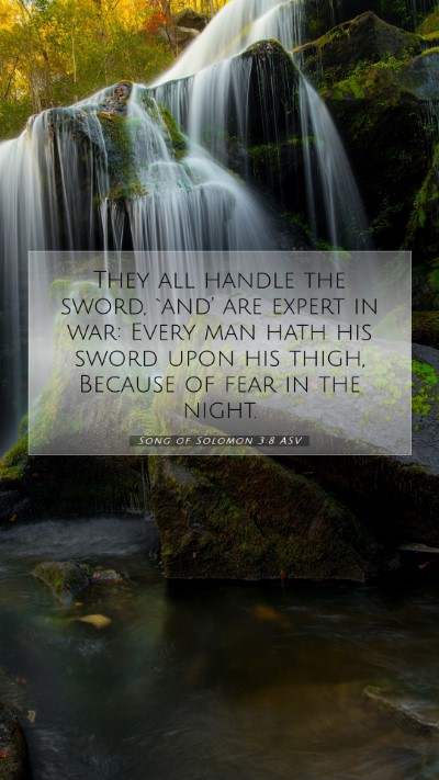 Picture 07 - Song of Solomon 3:8 ASV Mobile Phone Wallpaper - They all handle the sword, `and' are expert in - Mobile Bible Verse Wallpaper