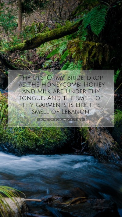 Picture 07 - Song of Solomon 4:11 ASV Mobile Phone Wallpaper - Thy lips, O `my' bride, drop `as' the honeycomb: - Mobile Bible Verse Wallpaper