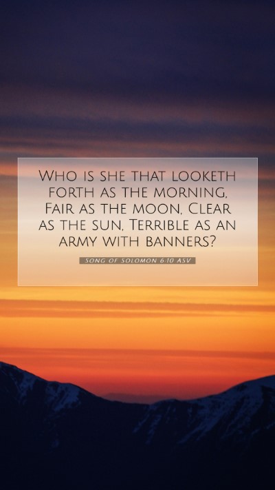 Picture 07 - Song of Solomon 6:10 ASV Mobile Phone Wallpaper - Who is she that looketh forth as the morning, - Mobile Bible Verse Wallpaper