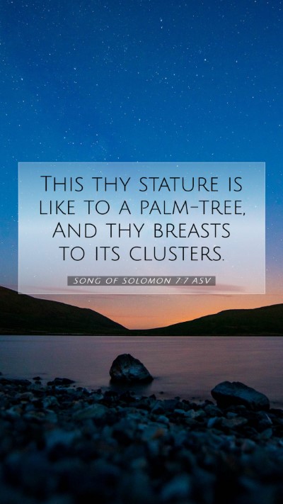 Picture 07 - Song of Solomon 7:7 ASV Mobile Phone Wallpaper - This thy stature is like to a palm-tree, And thy - Mobile Bible Verse Wallpaper