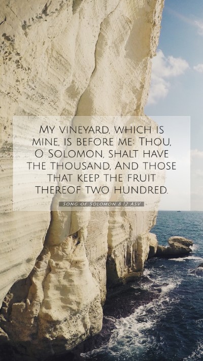 Picture 07 - Song of Solomon 8:12 ASV Mobile Phone Wallpaper - My vineyard, which is mine, is before me: Thou, O - Mobile Bible Verse Wallpaper
