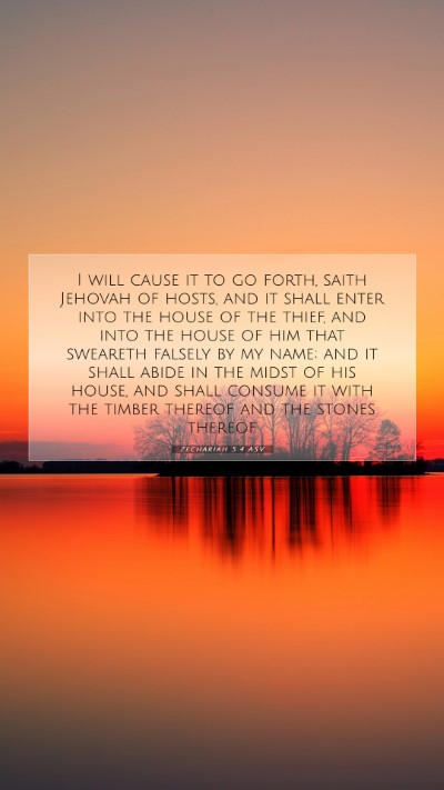 Picture 07 - Zechariah 5:4 ASV Mobile Phone Wallpaper - I will cause it to go forth, saith Jehovah of - Mobile Bible Verse Wallpaper