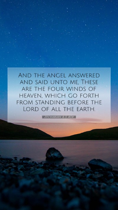 Picture 07 - Zechariah 6:5 ASV Mobile Phone Wallpaper - And the angel answered and said unto me, These - Mobile Bible Verse Wallpaper