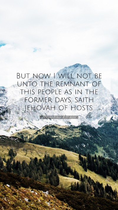Picture 07 - Zechariah 8:11 ASV Mobile Phone Wallpaper - But now I will not be unto the remnant of this - Mobile Bible Verse Wallpaper