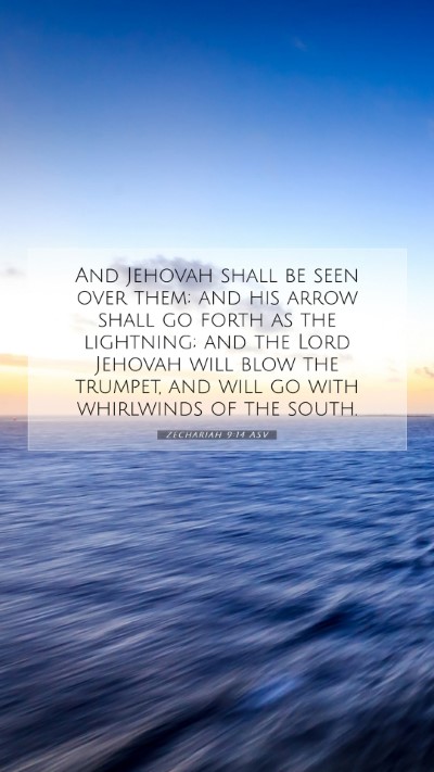 Picture 07 - Zechariah 9:14 ASV Mobile Phone Wallpaper - And Jehovah shall be seen over them; and his - Mobile Bible Verse Wallpaper