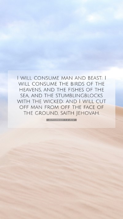 Picture 07 - Zephaniah 1:3 ASV Mobile Phone Wallpaper - I will consume man and beast; I will consume the - Mobile Bible Verse Wallpaper