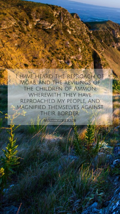 Picture 07 - Zephaniah 2:8 ASV Mobile Phone Wallpaper - I have heard the reproach of Moab, and the - Mobile Bible Verse Wallpaper